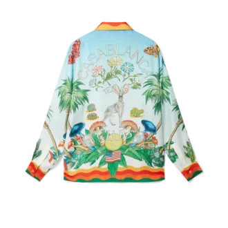 Camisas de seda con cuello cubano Palm Springs Tennis Club