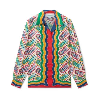 Camisas de seda con monograma de tenis