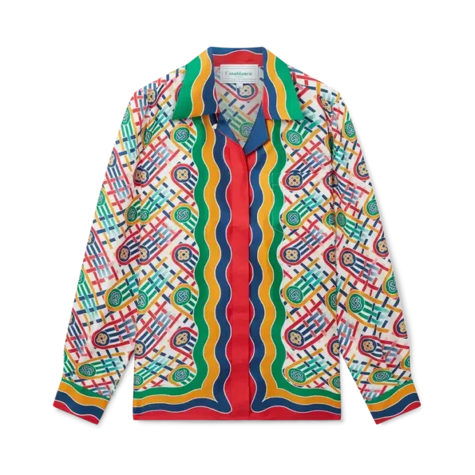 Camisas de seda con monograma de tenis