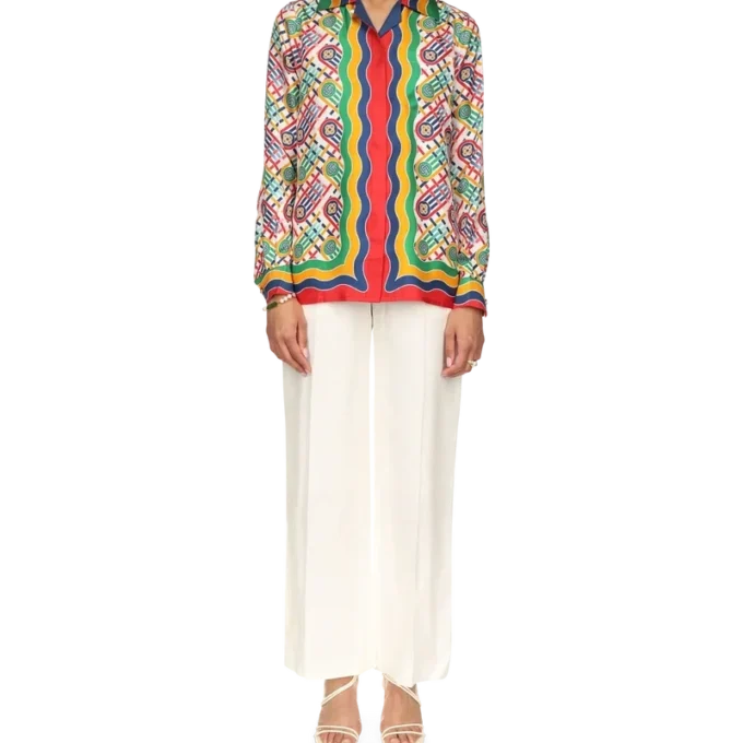 Camisas de seda con monograma de tenis