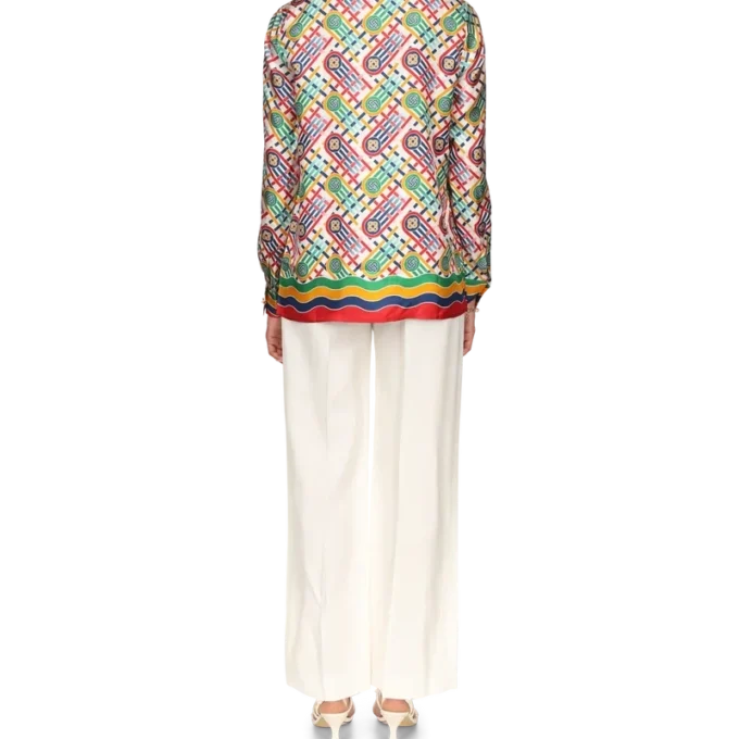 Camisas de seda con monograma de tenis