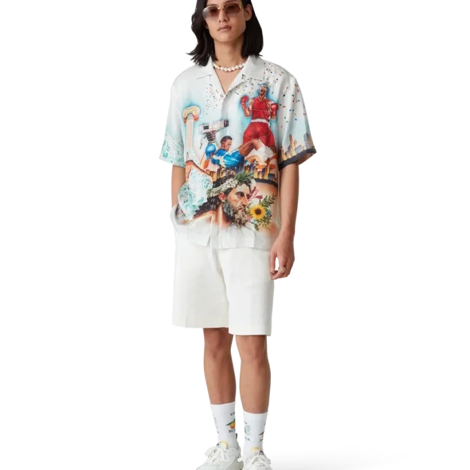 Camisas de seda de manga corta Celebration Du Sport