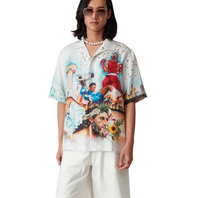 Camisas de seda de manga corta Celebration Du Sport