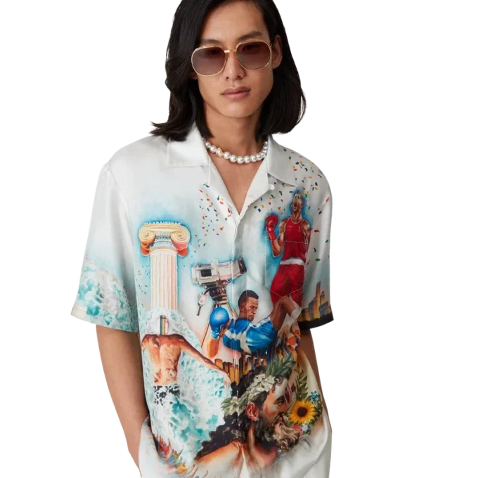 Camisas de seda de manga corta Celebration Du Sport