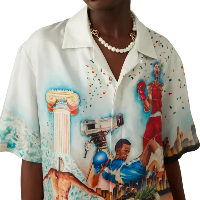 Camisas de seda de manga corta Celebration Du Sport