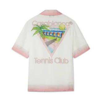 Camisas de seda de manga corta con el icono del club de tenis