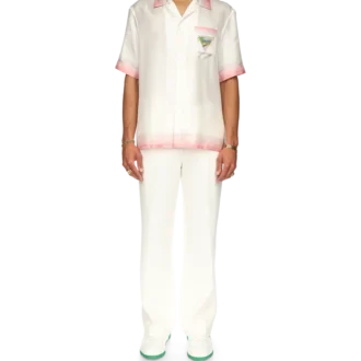 Camisas de seda de manga corta con el icono del club de tenis