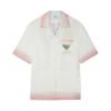 Camisas de seda de manga corta con el icono del club de tenis