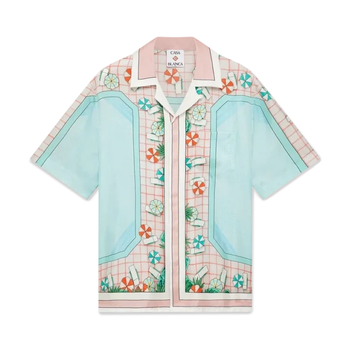 Camisas de seda de manga corta Copacabana