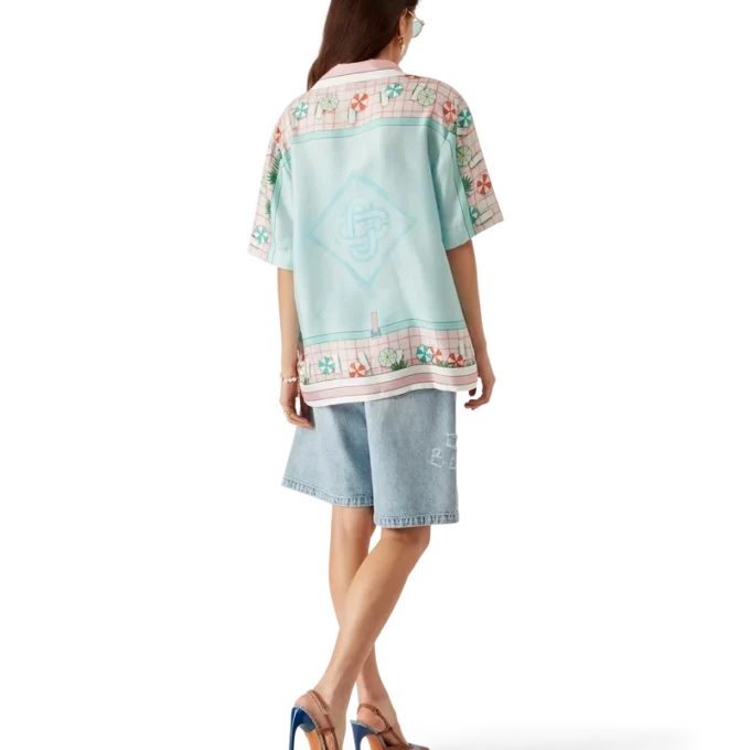 Camisas de seda de manga corta Copacabana