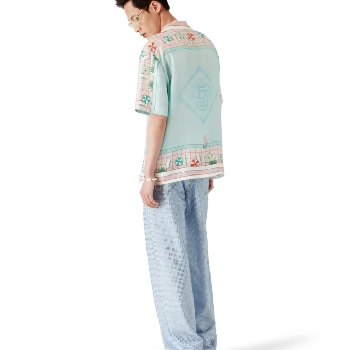 Camisas de seda de manga corta Copacabana