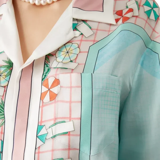 Camisas de seda de manga corta Copacabana