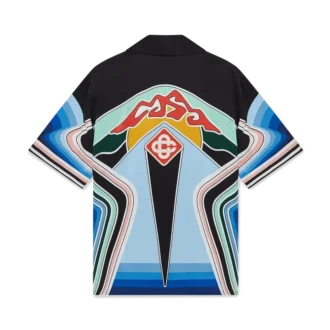 Camisas de seda de manga corta Graphic Mountain