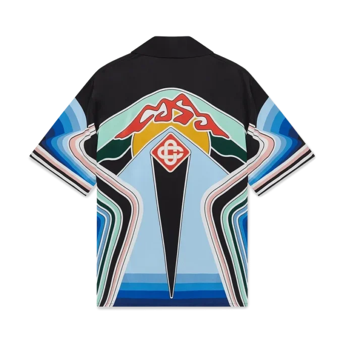 Camisas de seda de manga corta Graphic Mountain