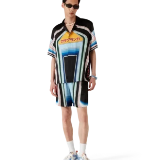 Camisas de seda de manga corta Graphic Mountain