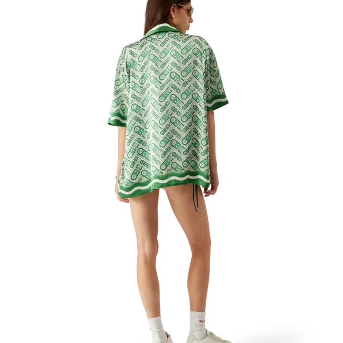 Camisas de seda de manga corta Ping Pong