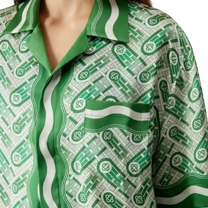 Camisas de seda de manga corta Ping Pong