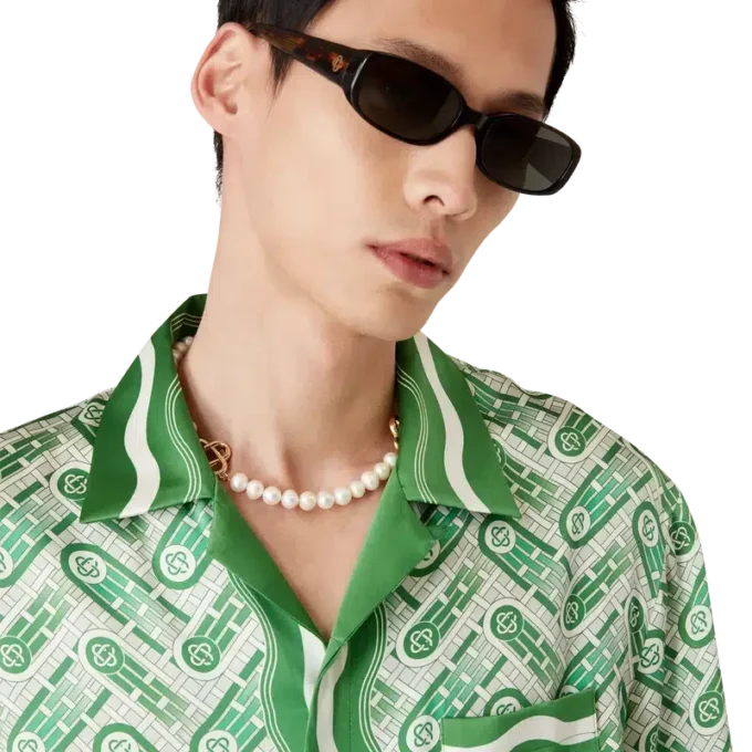 Camisas de seda de manga corta Ping Pong