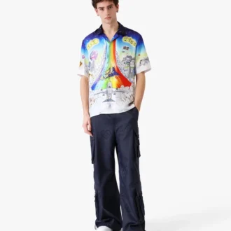 Camisas de seda de manga corta Solid Grooves