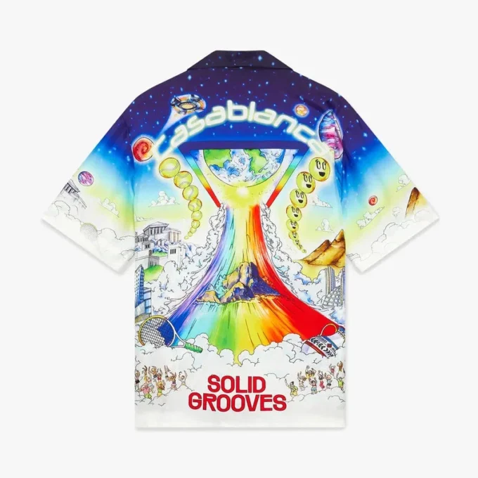 Camisas de seda de manga corta Solid Grooves