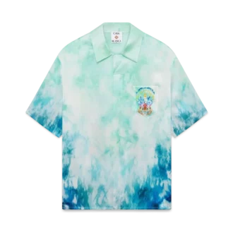Camisas de seda de manga corta Surf Lotus