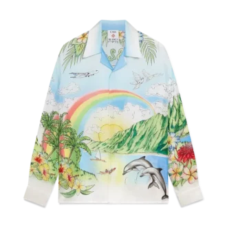 Camisas de seda de manga larga Aloha