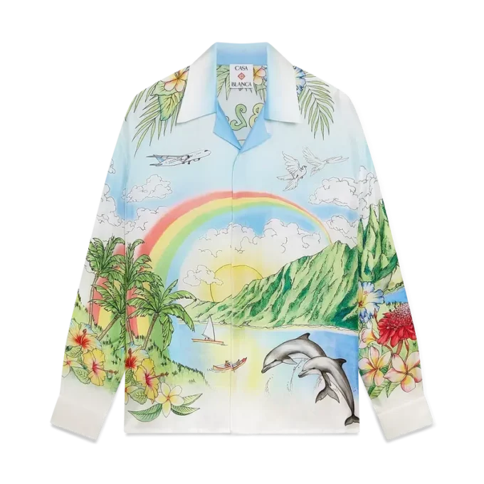 Camisas de seda de manga larga Aloha Camisas de seda de manga larga Aloha