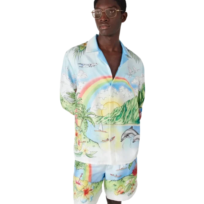 Camisas de seda de manga larga Aloha Camisas de seda de manga larga Aloha