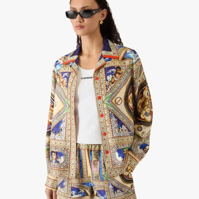 Camisas de seda de manga larga con cuello cubano «Take Me to Church»