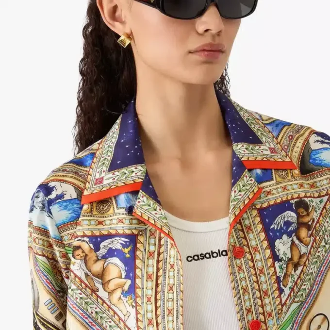 Camisas de seda de manga larga con cuello cubano «Take Me to Church»