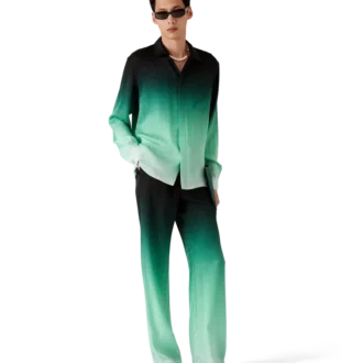 Camisas de seda de manga larga con jacquard Gradient Ping Pong