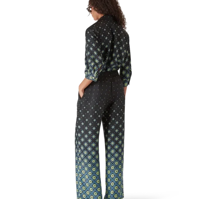 Camisas de seda de manga larga con monograma degradado