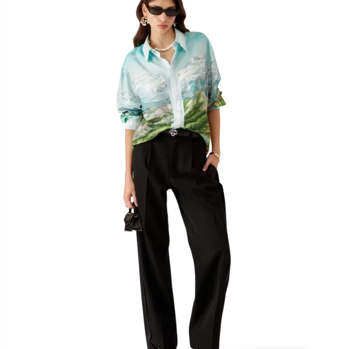 Camisas de seda de manga larga Dalmatian a La Montagne