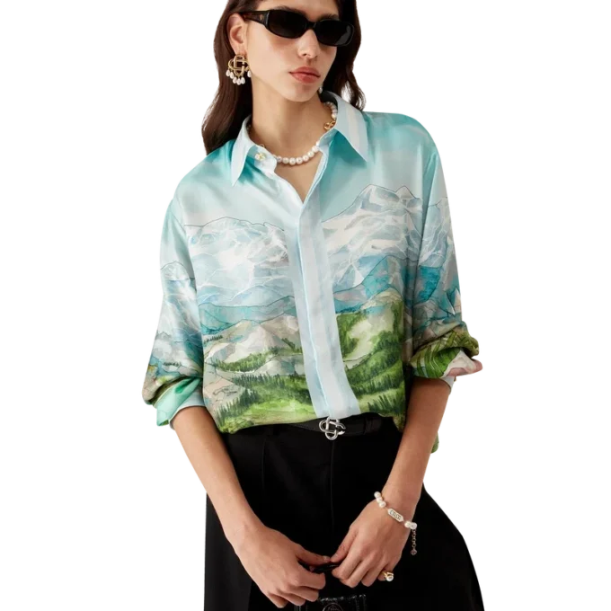 Camisas de seda de manga larga Dalmatian a La Montagne