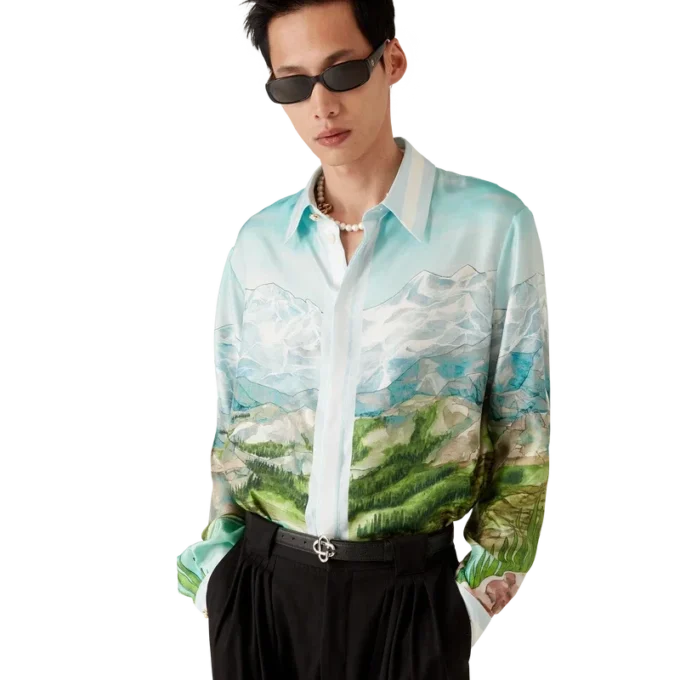 Camisas de seda de manga larga Dalmatian a La Montagne