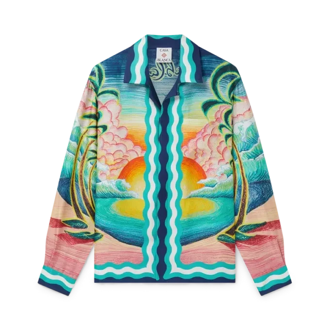 Camisas de seda de manga larga Danse De La Mer