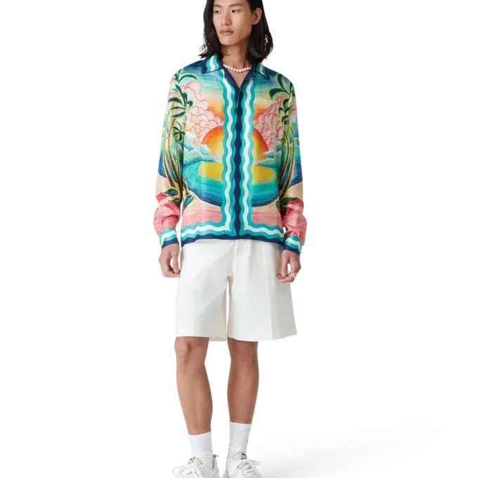 Camisas de seda de manga larga Danse De La Mer