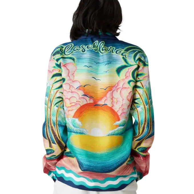 Camisas de seda de manga larga Danse De La Mer