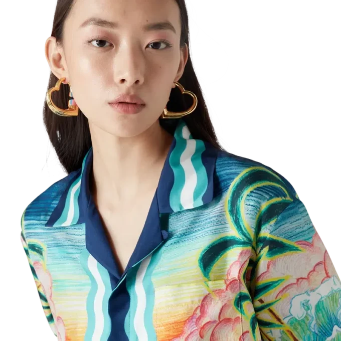 Camisas de seda de manga larga Danse De La Mer