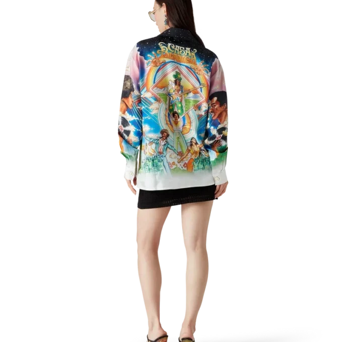 Camisas de seda de manga larga La Musique