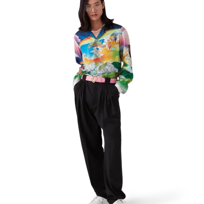 Camisas de seda de manga larga La Musique