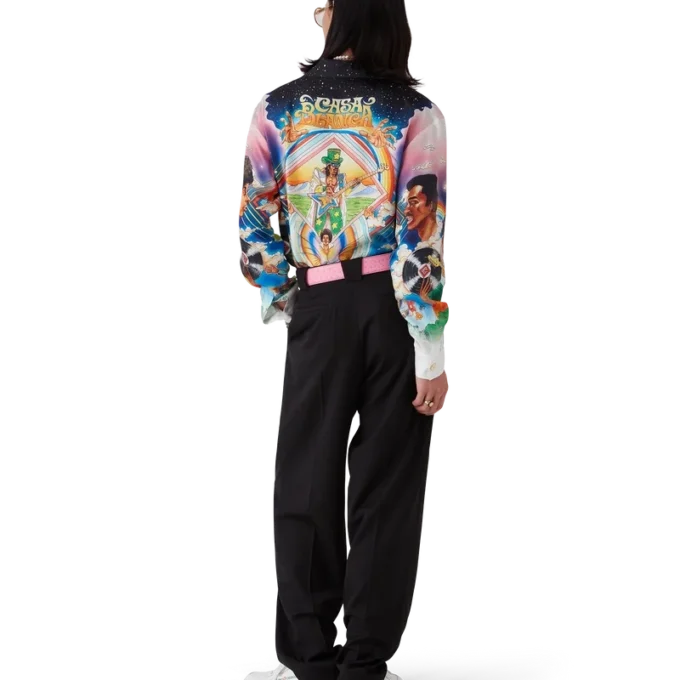 Camisas de seda de manga larga La Musique