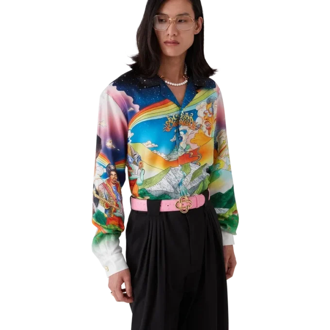 Camisas de seda de manga larga La Musique