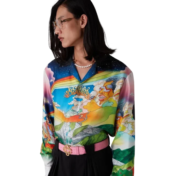 Camisas de seda de manga larga La Musique