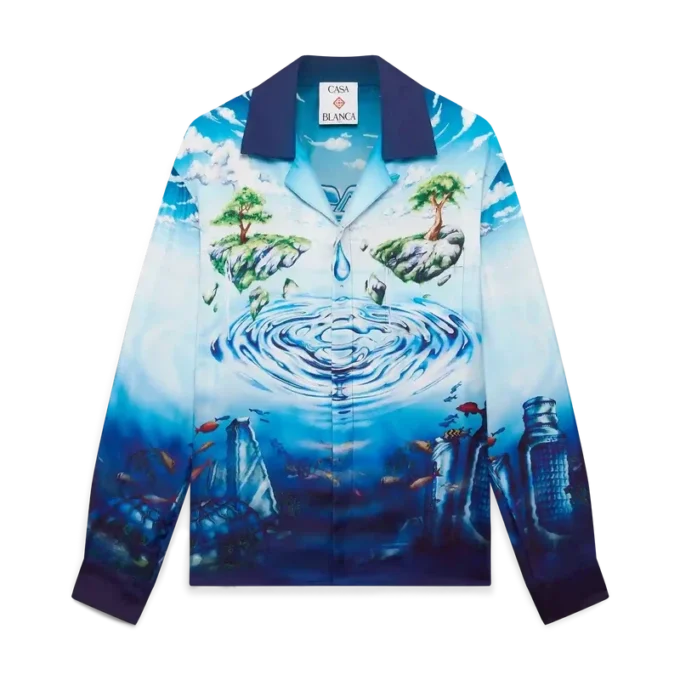 Camisas de seda de manga larga Lost Atlantis