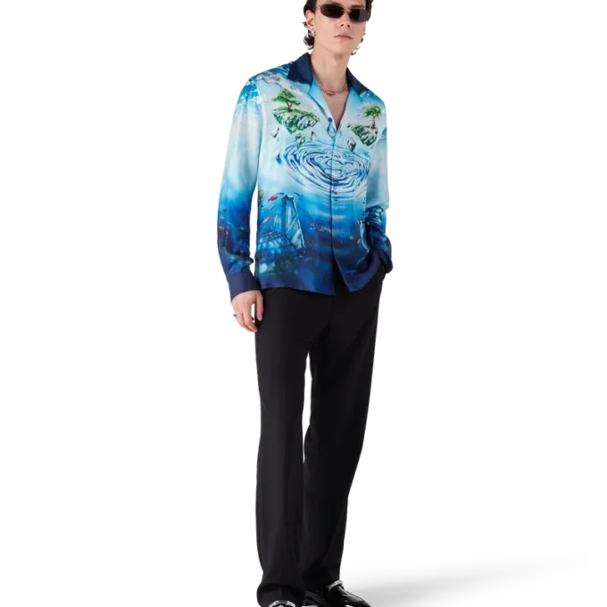 Camisas de seda de manga larga Lost Atlantis