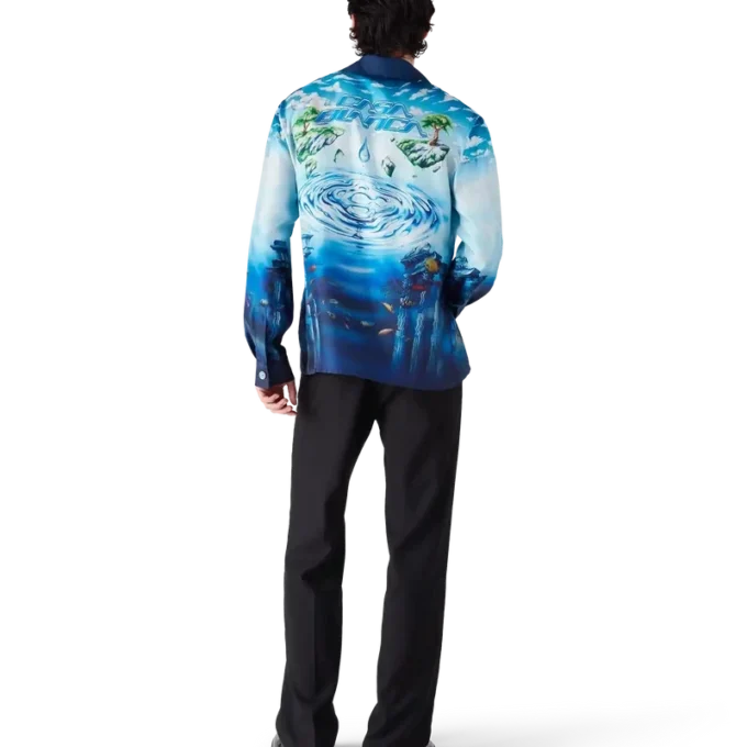 Camisas de seda de manga larga Lost Atlantis