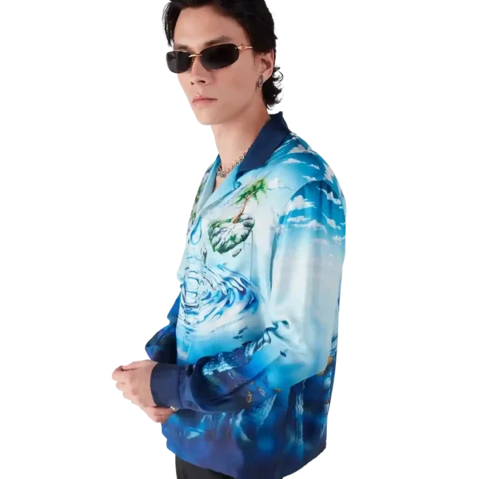 Camisas de seda de manga larga Lost Atlantis