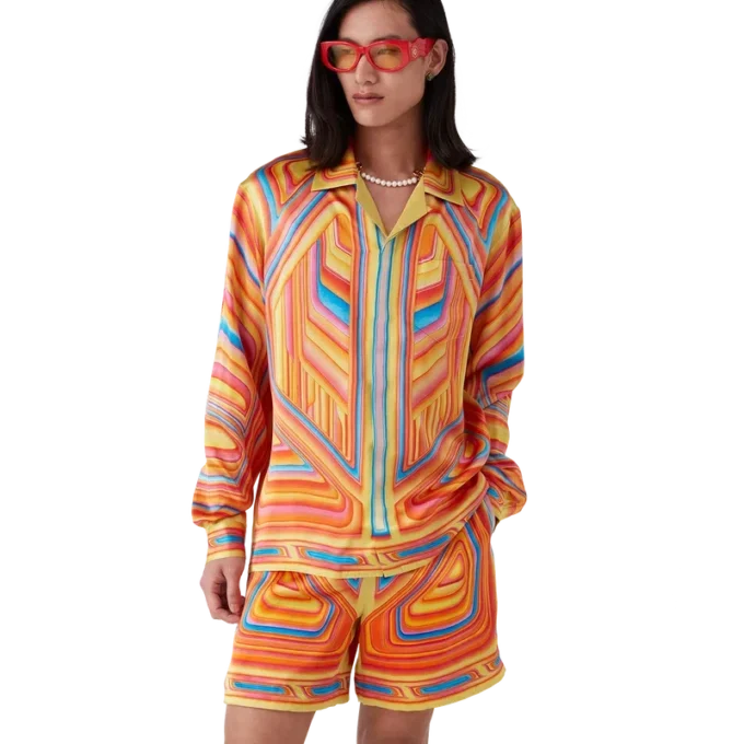 Camisas de seda de manga larga Low Rider Camisas de seda de manga larga Low Rider