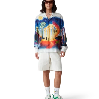 Camisas de seda de manga larga Midnight Acropolis